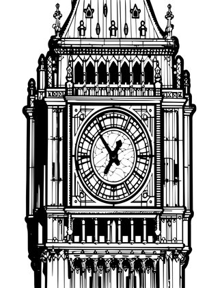 Big Ben - Free printable coloring page