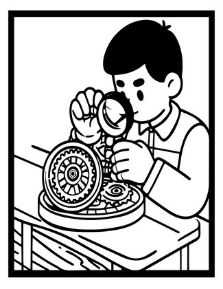 Clock Repair - Free printable coloring page