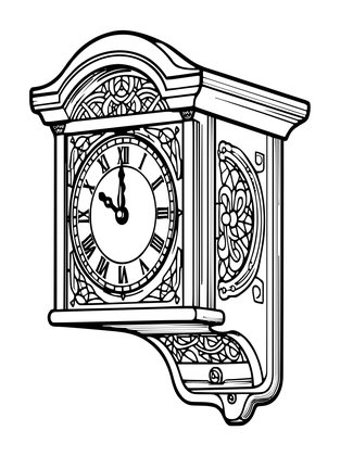 Bracket Clock - Free printable coloring page