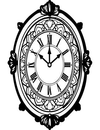 Clock and Mirror - Free printable coloring page