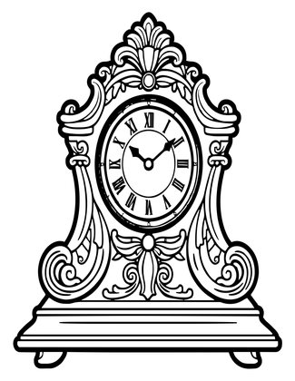 Mantel Clock - Free printable coloring page