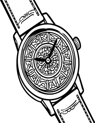Wristwatch - Free printable coloring page