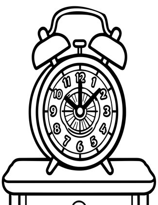 Alarm Clock - Free printable coloring page