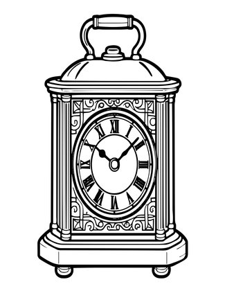 Carriage Clock - Free printable coloring page
