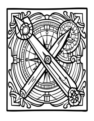 Tudor Compass - Free printable coloring page