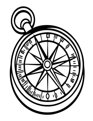 Orienteering Compass - Free printable coloring page
