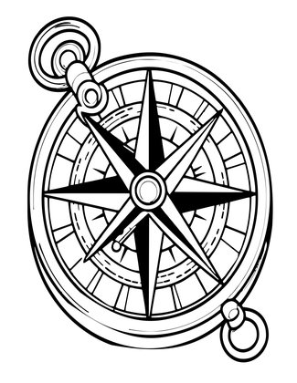 Gimbal Compass - Free printable coloring page