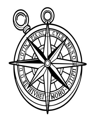 Compass Engraving - Free printable coloring page