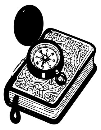 Compass on Leather - Free printable coloring page