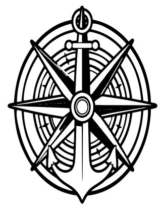 Compass Tattoo Design - Free printable coloring page