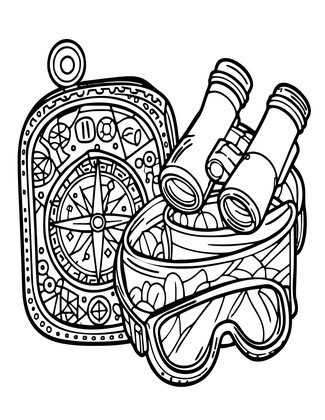 Explorer's Kit - Free printable coloring page