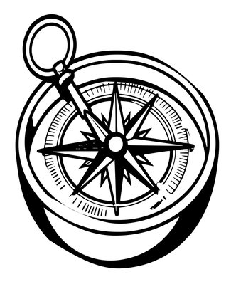 Floating Compass - Free printable coloring page