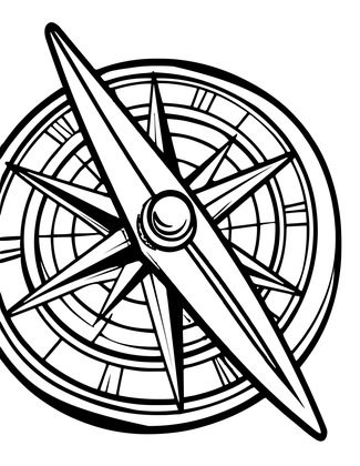 Compass Needle Close-up - Free printable coloring page