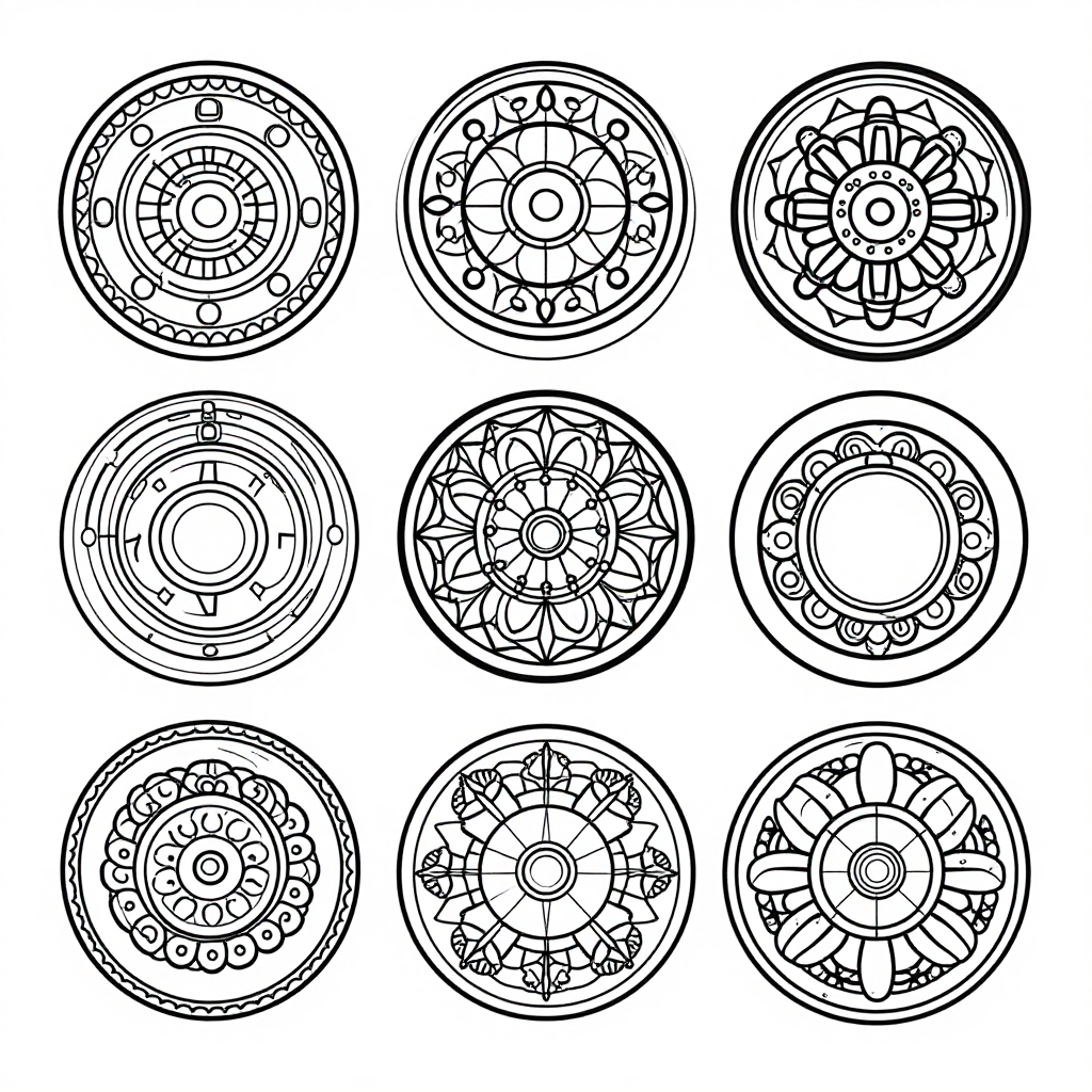 Vintage Doorknobs coloring pages collection - 30 free printable pages