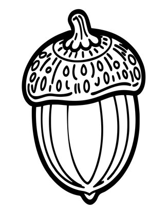 Acorn Shape - Free printable coloring page