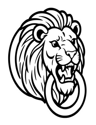 Brass Lion - Free printable coloring page