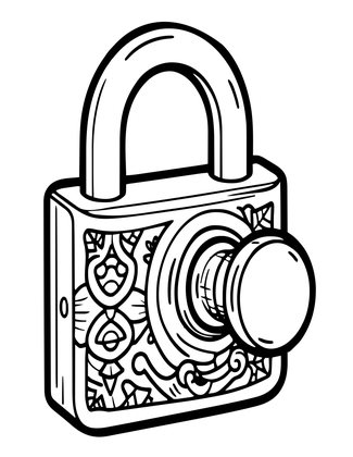 Mortise Lock Set - Free printable coloring page