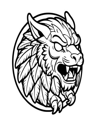 Griffin Head - Free printable coloring page