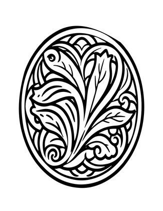 Art Nouveau - Free printable coloring page