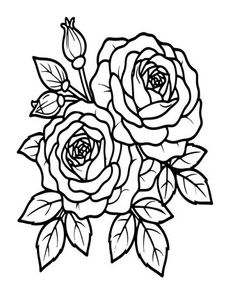 Botanical Rose Hip - Free printable coloring page