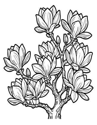 Magnolia Branch - Free printable coloring page