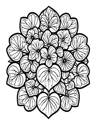 Vintage Violet Cluster - Free printable coloring page