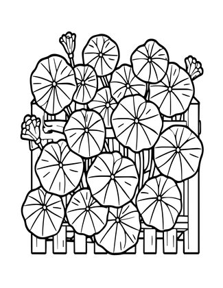 Climbing Nasturtium - Free printable coloring page