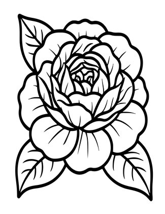 Botanical Camellia - Free printable coloring page