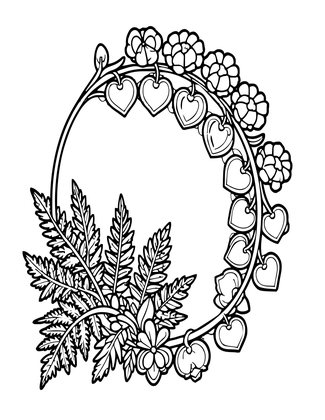 Bleeding Heart Branch - Free printable coloring page