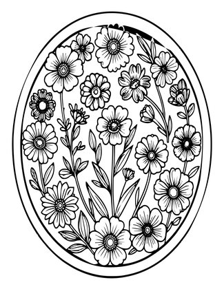 Pressed Flower Frame - Free printable coloring page