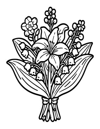 Victorian Posy - Free printable coloring page