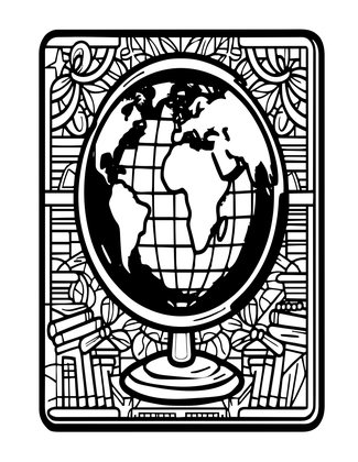 Illuminated Globe - Free printable coloring page