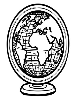 Carved Globe - Free printable coloring page