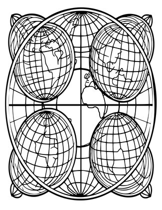 Globe Pattern - Free printable coloring page