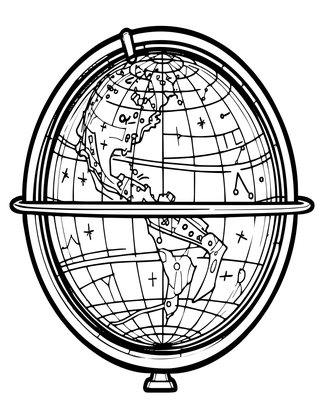 Celestial Globe - Free printable coloring page