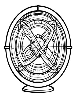 Armillary Sphere - Free printable coloring page