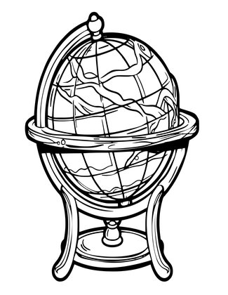 Globe Stand Detail - Free printable coloring page