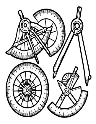 Navigator's Tools - Free printable coloring page