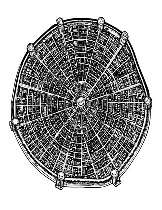 Antique City Map - Free printable coloring page