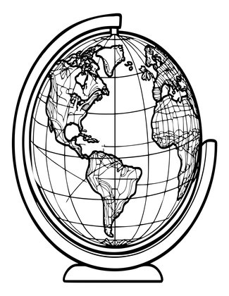Globe Workshop - Free printable coloring page