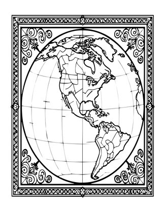 Hemispheres Map - Free printable coloring page