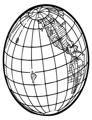 Longitude Lines - Free printable coloring page