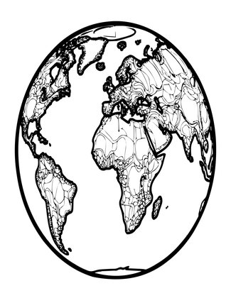 Relief Globe - Free printable coloring page