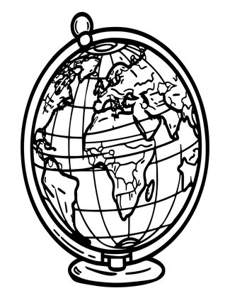 Pocket Globe - Free printable coloring page