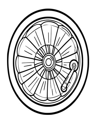 Gramophone Mechanism - Free printable coloring page