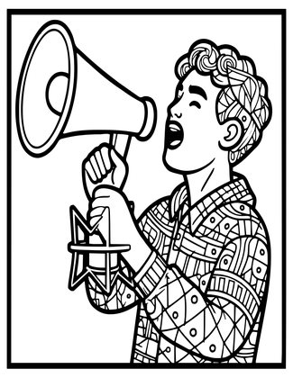 Recording Session - Free printable coloring page