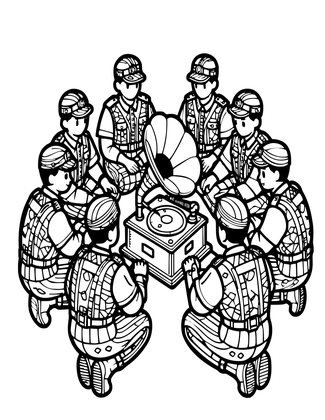 Military Camp - Free printable coloring page
