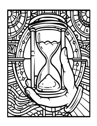 Hourglass at Sea - Free printable coloring page