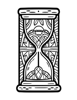 Hourglass and Window - Free printable coloring page