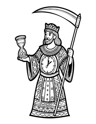 Hourglass Allegory - Free printable coloring page